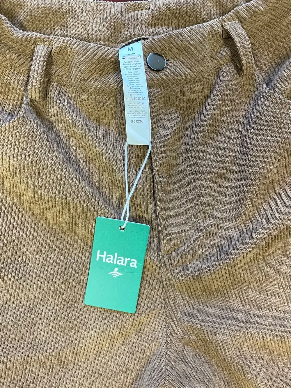 Halara High Waisted Corduroy Casual Baggy Pants with Pockets Size Medium Regular